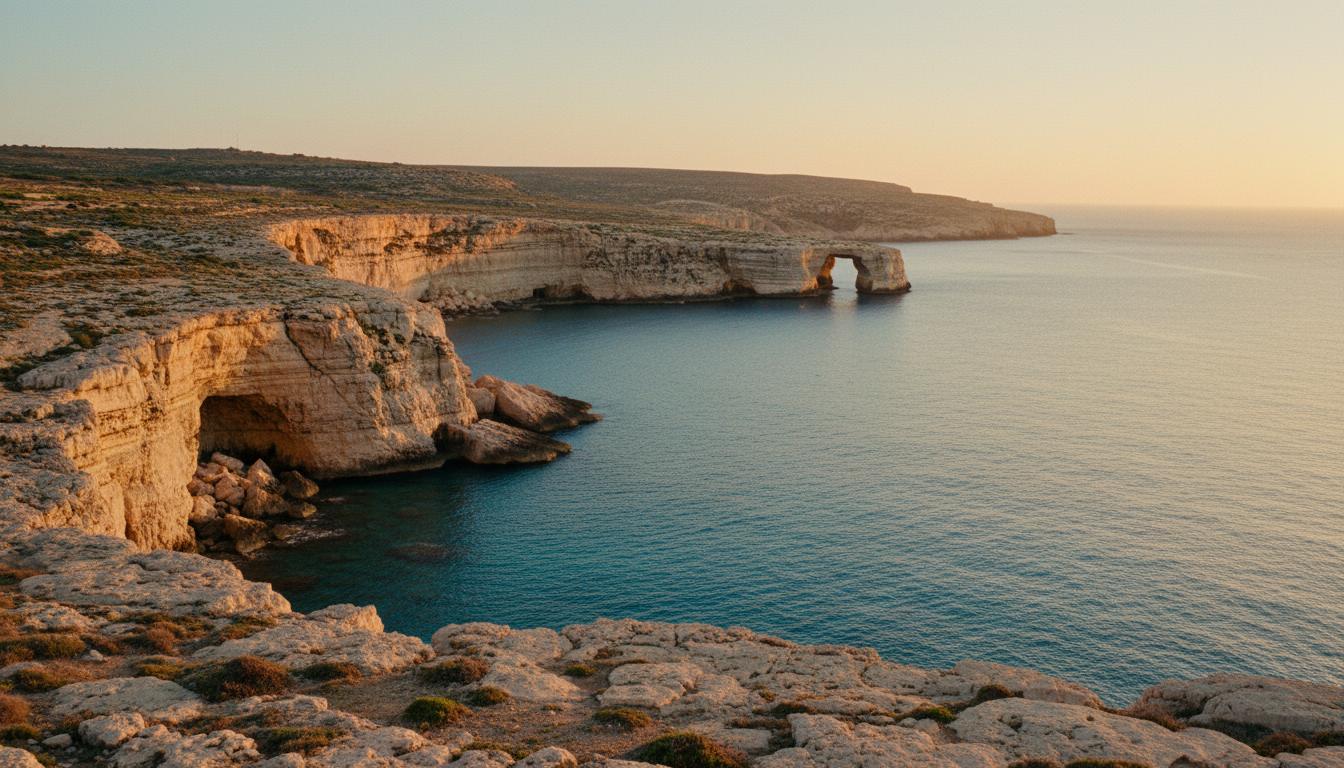Gozo coastline at golden hour